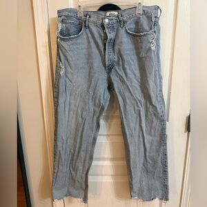 Agolde women Faded Blue Distressed Jeans